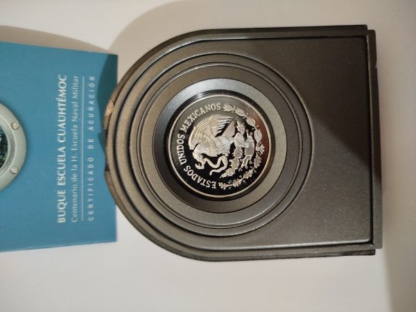 Moneda Buque Escuela Cuauhtemoc -1999 Plata Proof Ley 0.925 - 5 Pesos  - Con certificado de acuñación y estuche  - Imagen 14