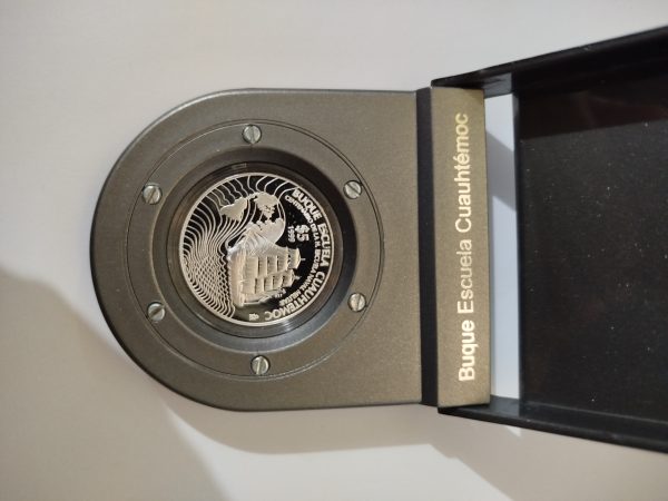 Moneda Buque Escuela Cuauhtemoc -1999 Plata Proof Ley 0.925 - 5 Pesos  - Con certificado de acuñación y estuche  - Imagen 15