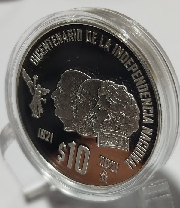 Moneda Plata $10 Bicentenario de la Independencia Nacional - Imagen 2
