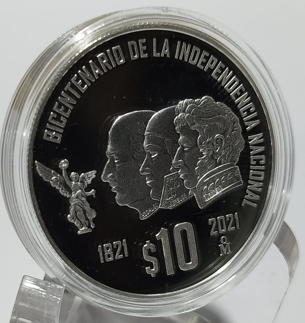 Moneda Plata $10 Bicentenario de la Independencia Nacional - Imagen 3