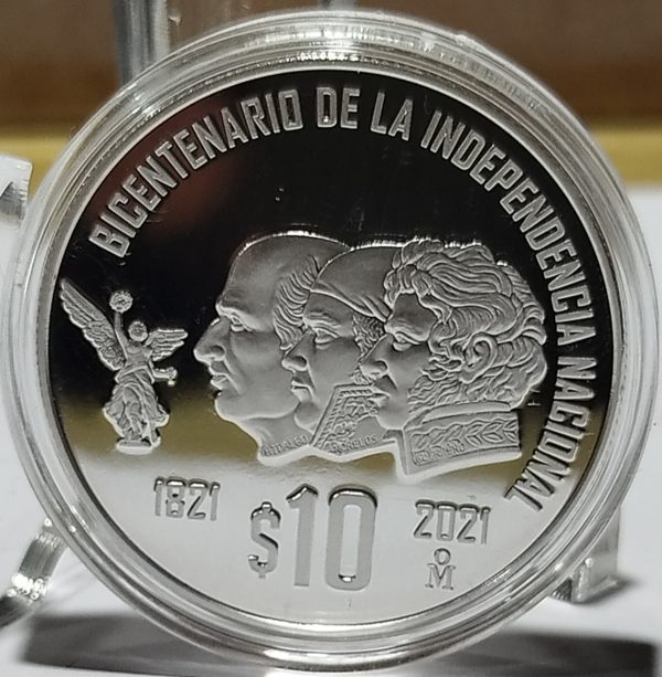 Moneda Plata $10 Bicentenario de la Independencia Nacional