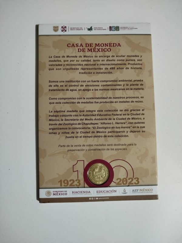 Medallas en Bronce "100 Años Del Zoológico De Chapultepec" - Imagen 8