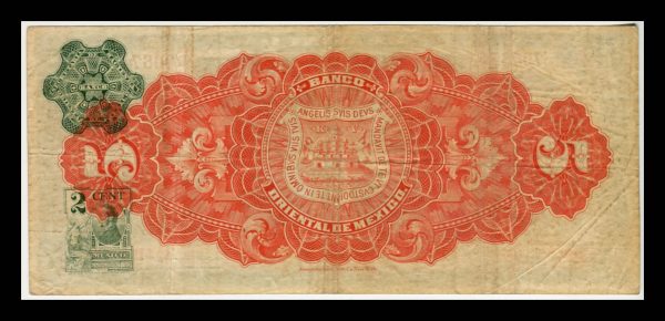 Billete Banco Oriental de México Puebla 5 Pesos - Imagen 3
