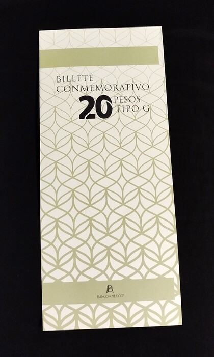 5 Billetes sin recortar $20 Pesos "Consumación de la Independencia" con Folder Oficial de Banco de México - Imagen 3