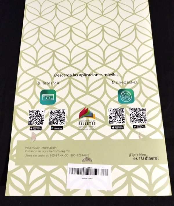 5 Billetes sin recortar $20 Pesos "Consumación de la Independencia" con Folder Oficial de Banco de México - Imagen 10