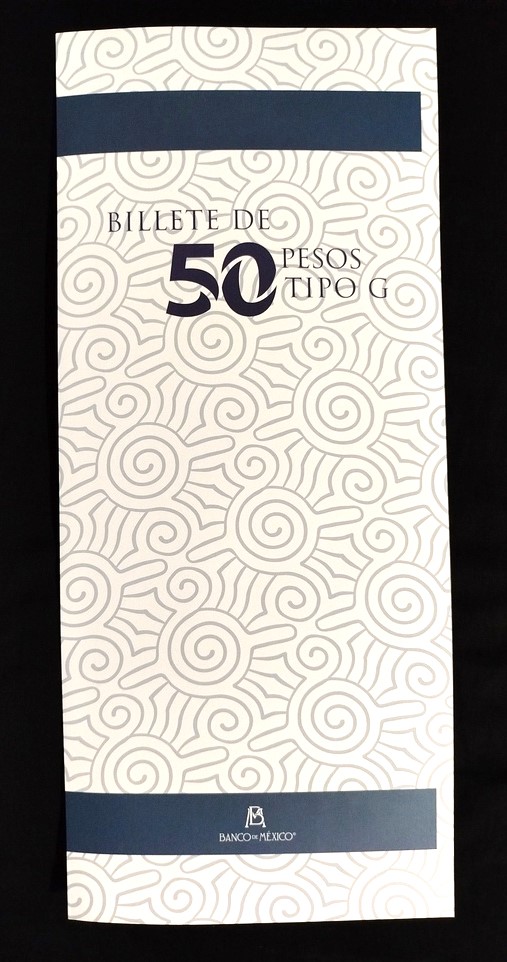 5 Billetes sin recortar $50 Pesos Ajolote con Folder Oficial de Banco de México - Imagen 2