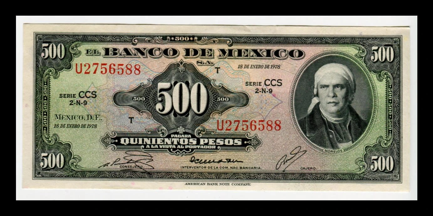 Billete 500 Pesos Morelos - Condición AUNC (Casi Sin Circular) - Imagen 2