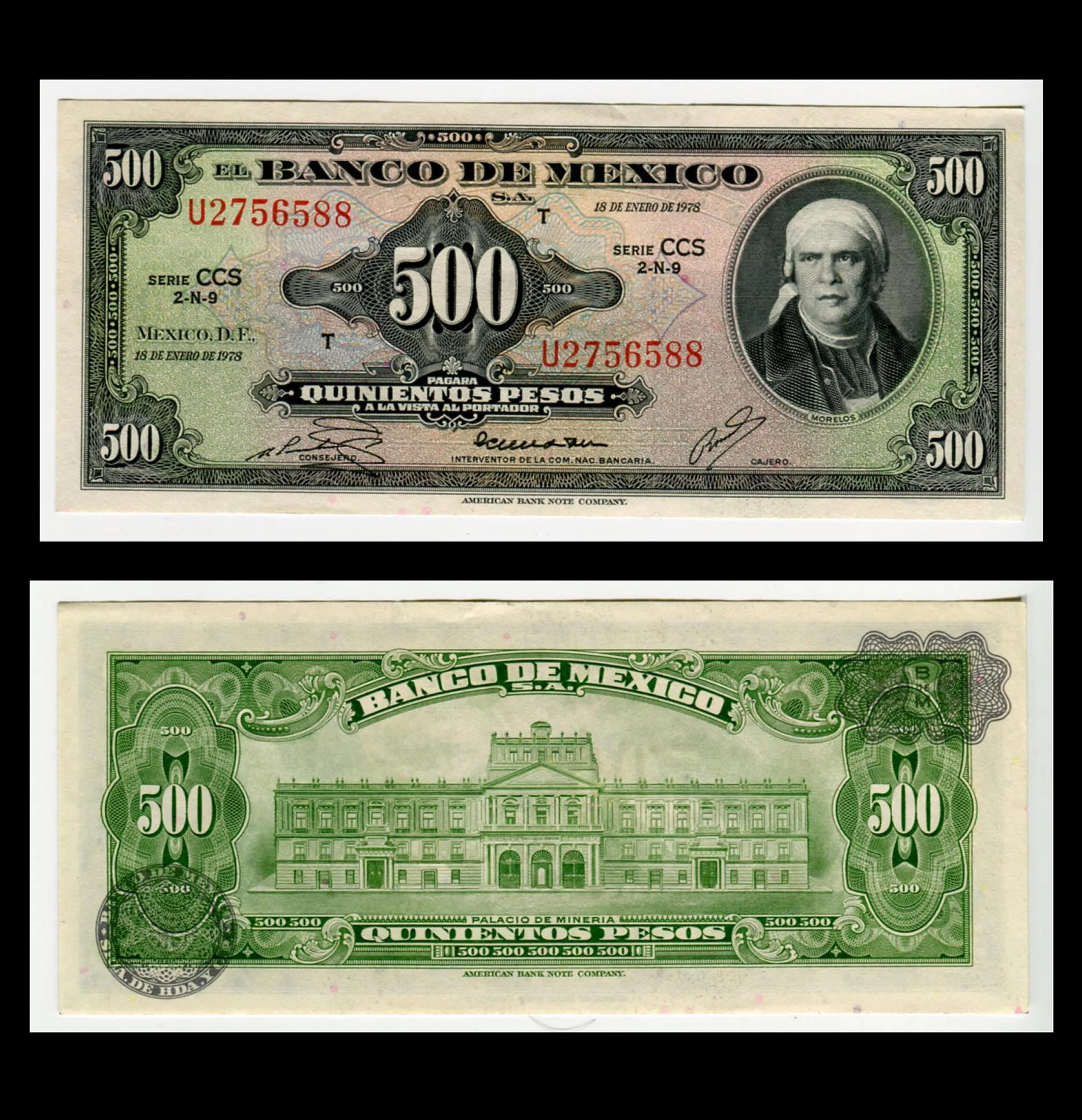 Billete 500 Pesos Morelos - Condición AUNC (Casi Sin Circular)