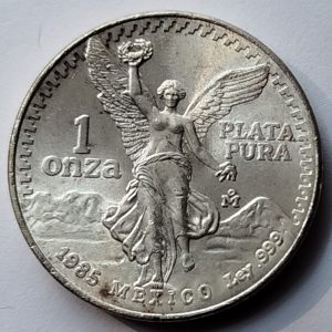 1 Onza Plata Libertad "Gordita" Ley 0.999 - Año 1985 - Condición Usada