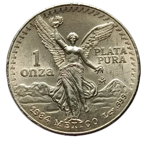 1 Onza Plata Libertad "Gordita" Ley 0.999 - Año 1984 - Condición Usada