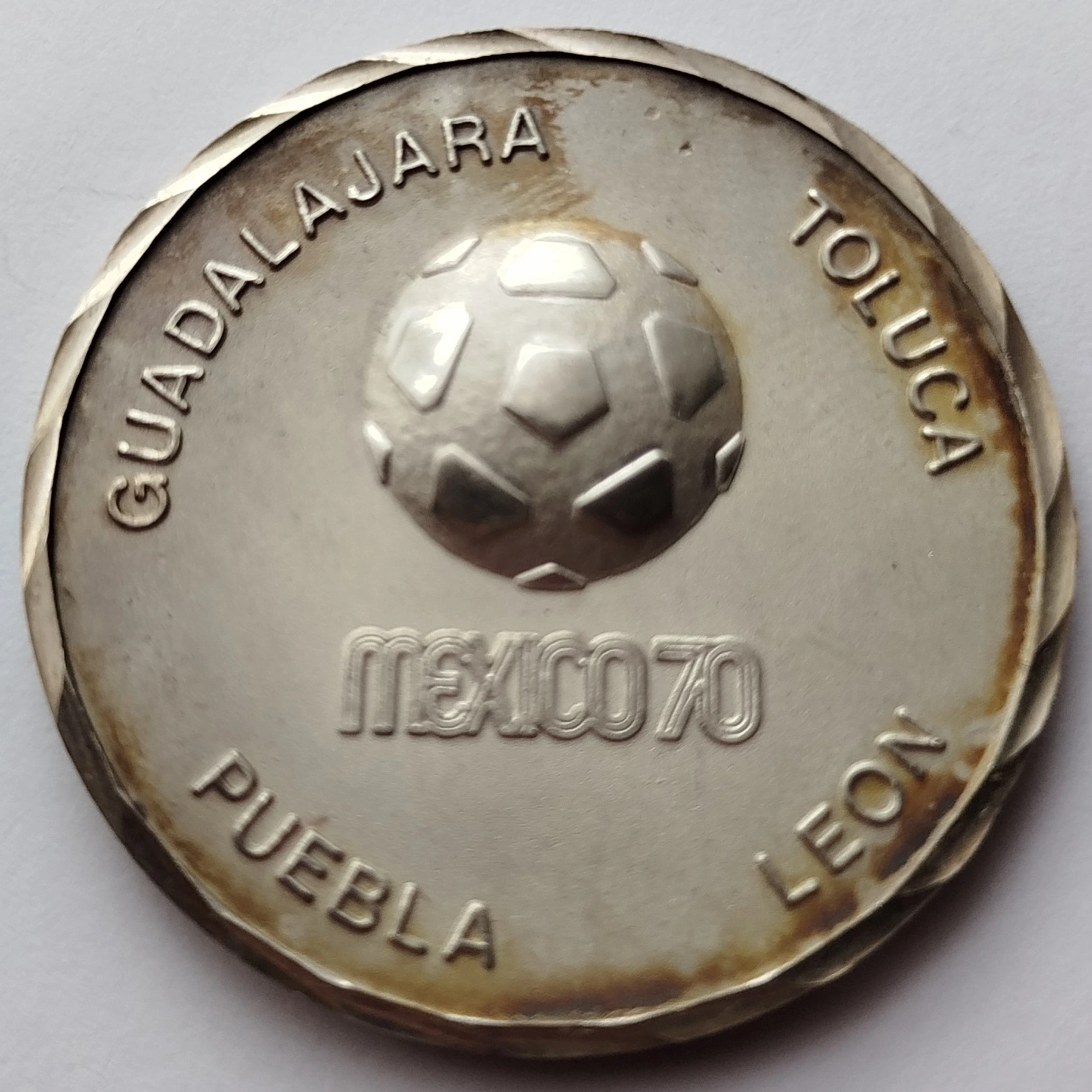 Medalla de Plata Ley 0.925 - México - IX Campeonato Mundial Futbol 1970 "Banderitas" - Imagen 3