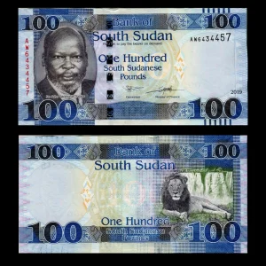 Billete Sudán del Sur 100 Libras (Pounds) Año 2019 - León