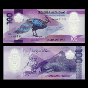 Billete Filipinas 100 Piso Año 2024 - Polímero - Faisán y Ballena