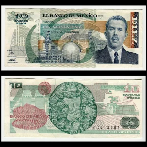 Billete 10 Nuevos Pesos Lázaro Cárdenas - Condición: Usado - Grado: XF (Extra Fine)