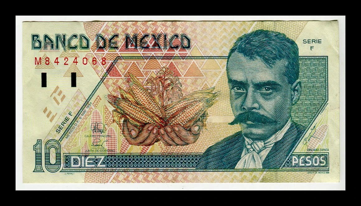 Billete 10 Pesos Emiliano Zapata -Condición: Usado - Grado: VF (Very Fine) - Imagen 2
