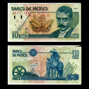 Billete 10 Pesos Zapata - Circulado - Usado