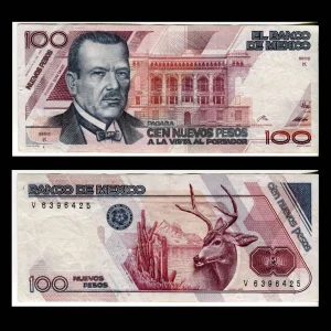Billete 100 Nuevos Pesos Plutarco Elías Calles (Condición: Usado - Grado: VF)
