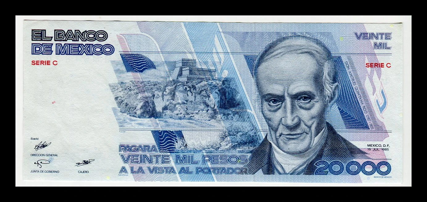 Billete 20000 Andrés Quintana Roo Marca de agua - Condición: AUNC - Casi Sin Circular - Imagen 2