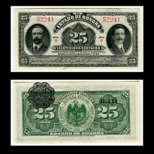 Billete del Banco de Sonora 25 Centavos - Condición: Casi Sin Circular - AUNC