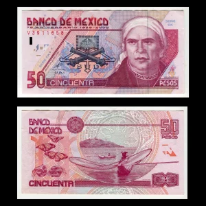 Billete 50 Pesos Morelos - 75° Aniversario de Banco de México - Condición: Usado - Grado XF (Extra Fine)