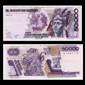 Billete 50,000 Cuauhtémoc - Condición: Usado - Grado: "F"