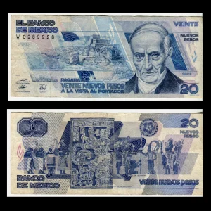 Billete 20 Nuevos Pesos  Andrés Quintana Roo Condición Usado - Circulado - VF (Very Fine)