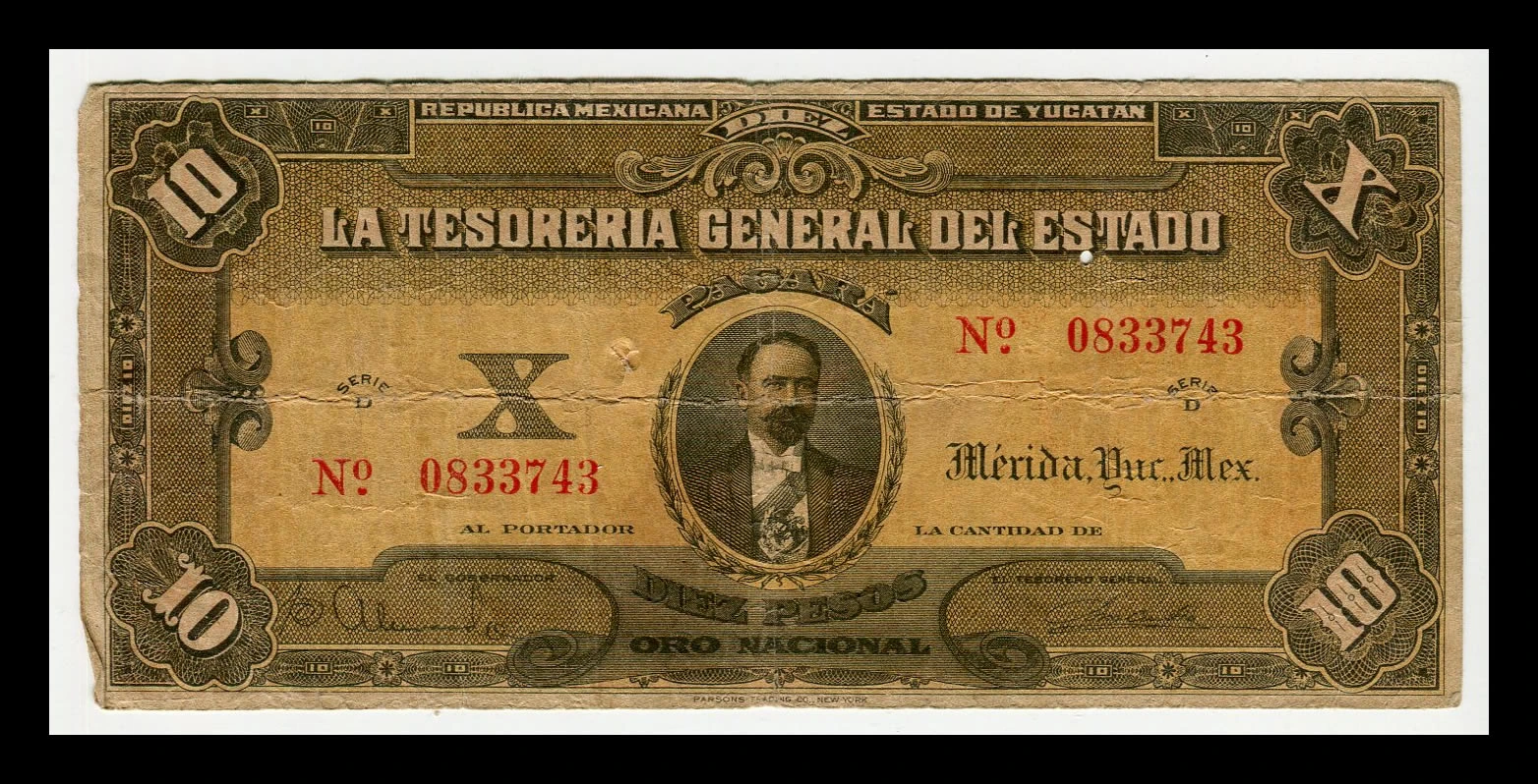 Billete La Tesorería General del Estado 10 Pesos - Condición: Usado - Grado: G (Good) - Imagen 2