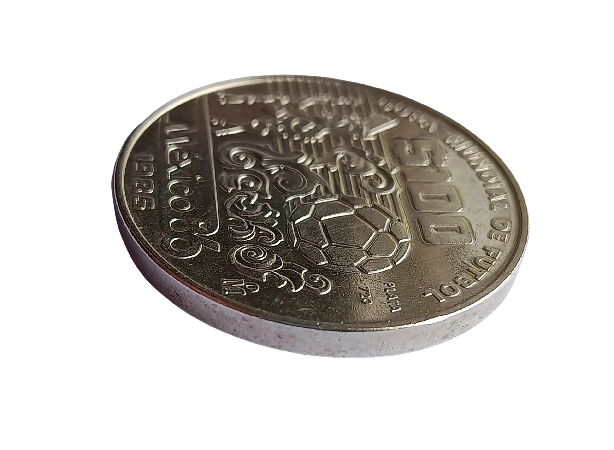 Moneda Conmemorativa $100 Pesos – Copa Mundial de Fútbol México 1986 (Plata Ley 0.720) - Condición Usada - Imagen 7