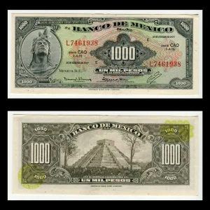 Billete 1000 Pesos Cuauhtémoc – Estado: Usado - Grado: XF (Extremely Fine)