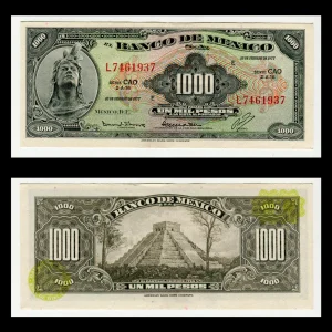 Billete 1000 Pesos Cuauhtémoc – Estado: Usado – Grado: XF (Extremely Fine)