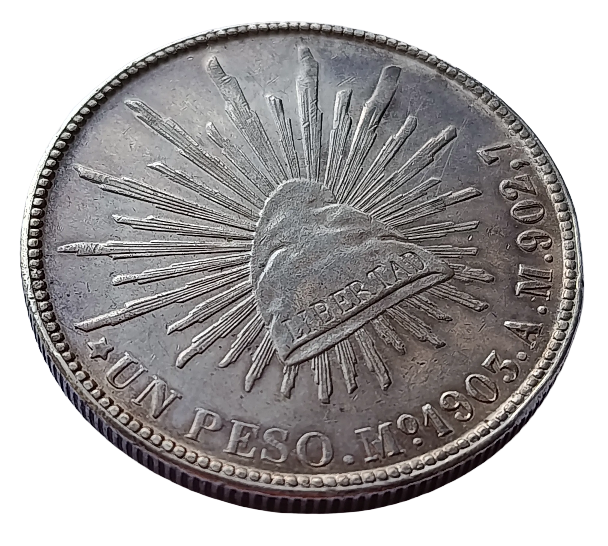 Moneda 1 Peso Porfiriano Plata Ley 0.9027 - Condición: Usado - Imagen 3