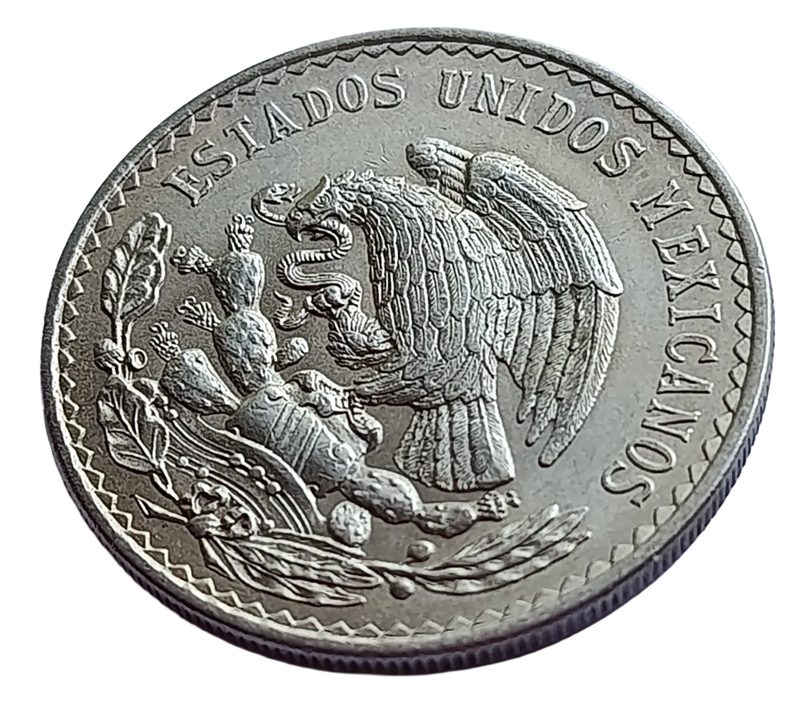 Moneda Un Peso Cacheton Morelos Plata Año 1948 Ley .500 Condición: USADA - Imagen 2