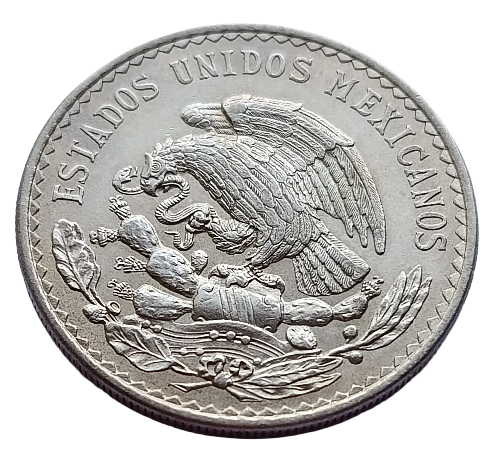 Moneda Un Peso Cacheton Morelos Plata Año 1948 Ley .500 Condición: USADA - Imagen 4