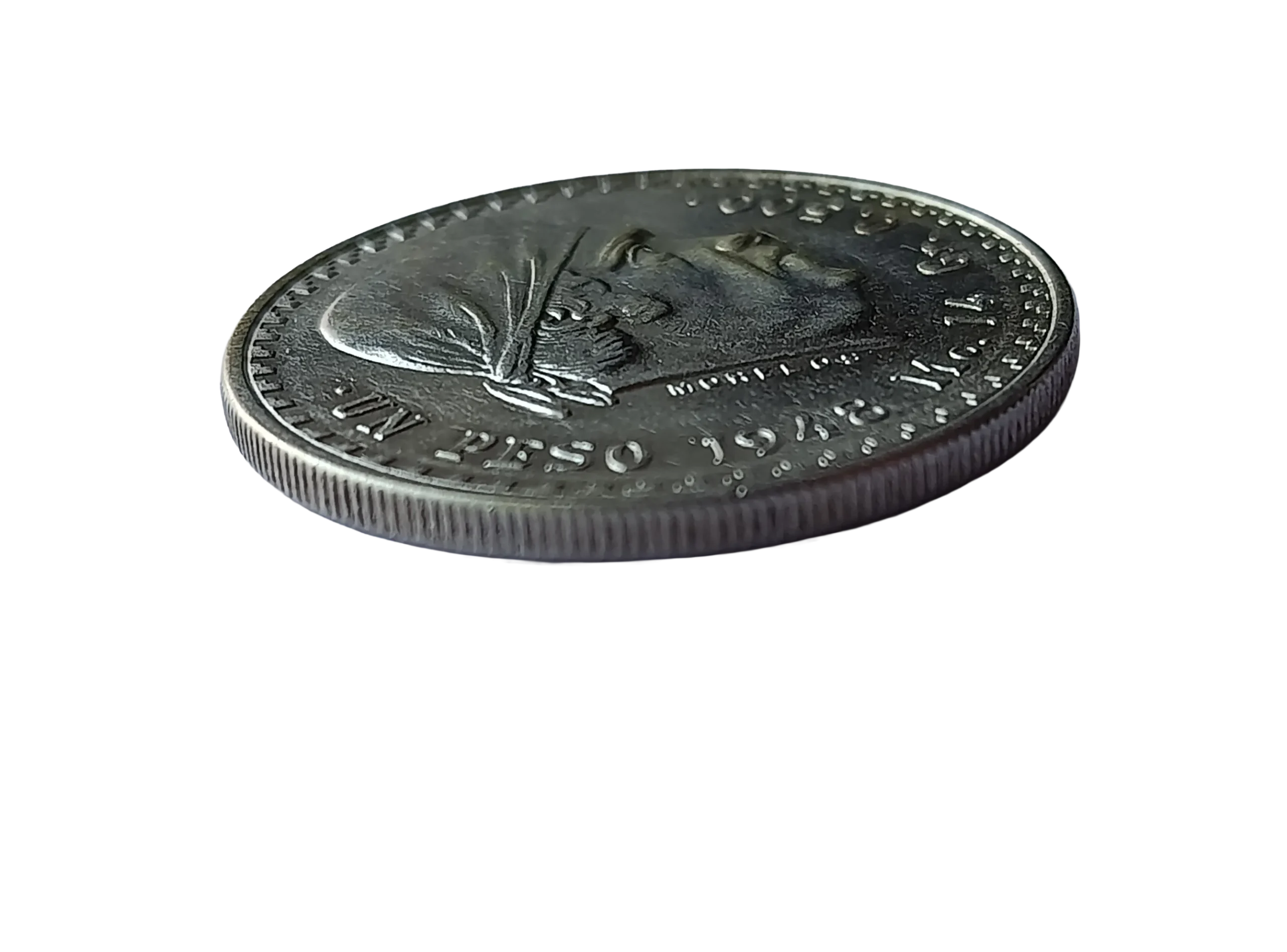 Moneda Un Peso Cacheton Morelos Plata Año 1948 Ley .500 Condición: USADA - Imagen 9