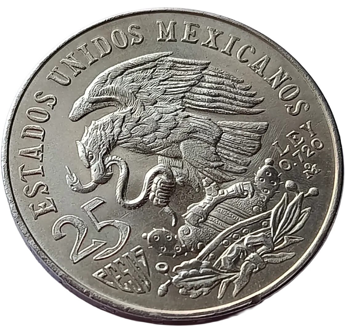 Moneda Olímpica 25 pesos 1968 -Plata Ley 0.720- Condición usada - Imagen 6