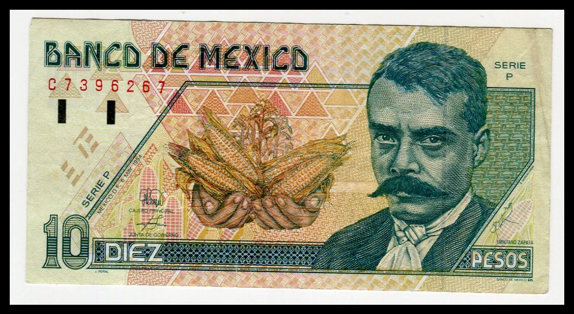 Billete 10 Pesos Emiliano Zapata -Condición: Usado - Grado: F (Fine) - Imagen 2