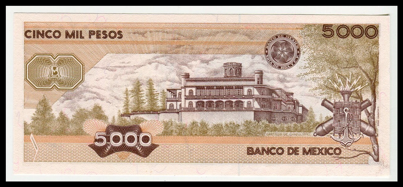 Billete 5000 Pesos Niños Héroes Año 1985 Condición: Nuevo - Grado: UNC (Sin Circular) - Imagen 3