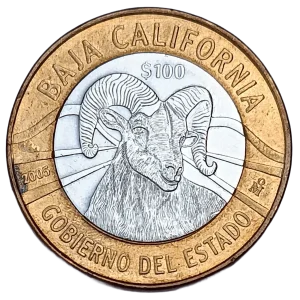 Moneda 100 Pesos Estado de Baja California Segunda Fase - Condición: Usada