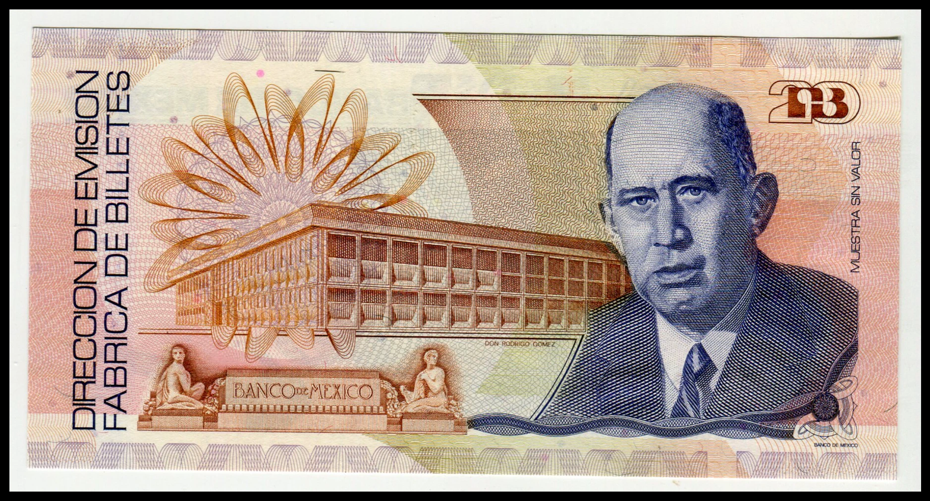 Billete Especimen 20 Aniversario de la Fabrica de Billetes - Condición: Nuevo - Imagen 2