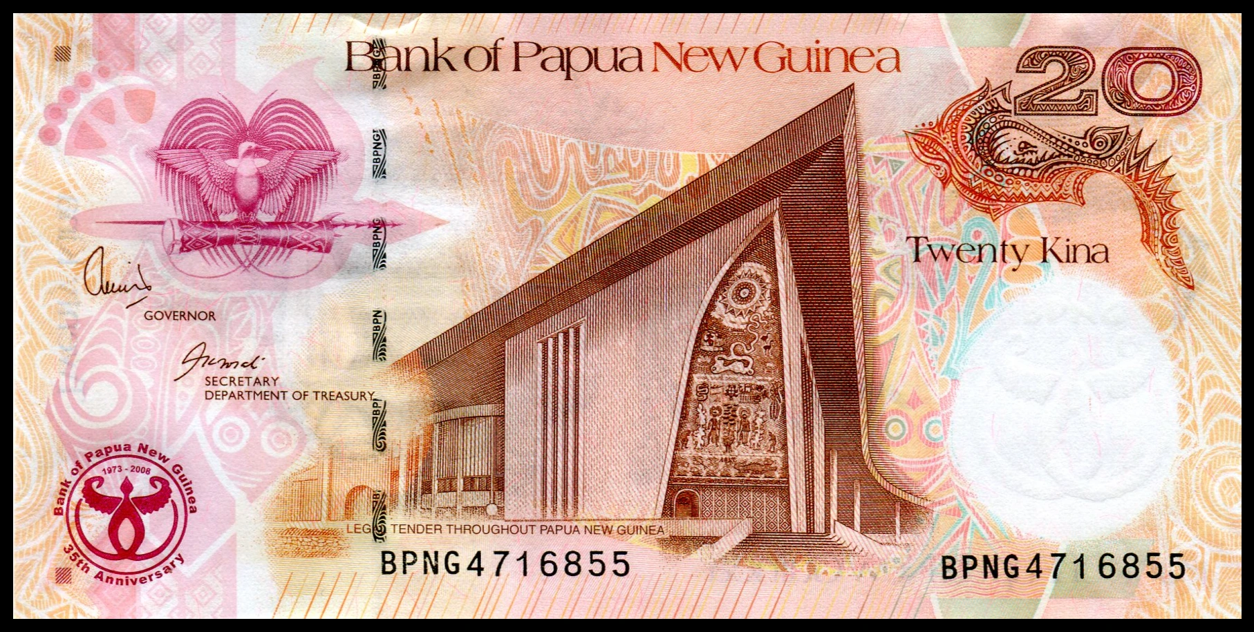 Billete Papua New Guinea 20 Kina - Imagen 2