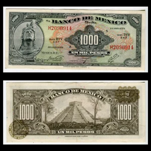 Billete 1000 Pesos Cuauhtémoc – Estado: Usado – Grado: VF (Very Fine)