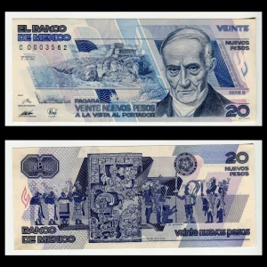 Billete 20 Nuevos Pesos Andrés Quintana Roo - Condición AUNC - Casi Sin Circular
