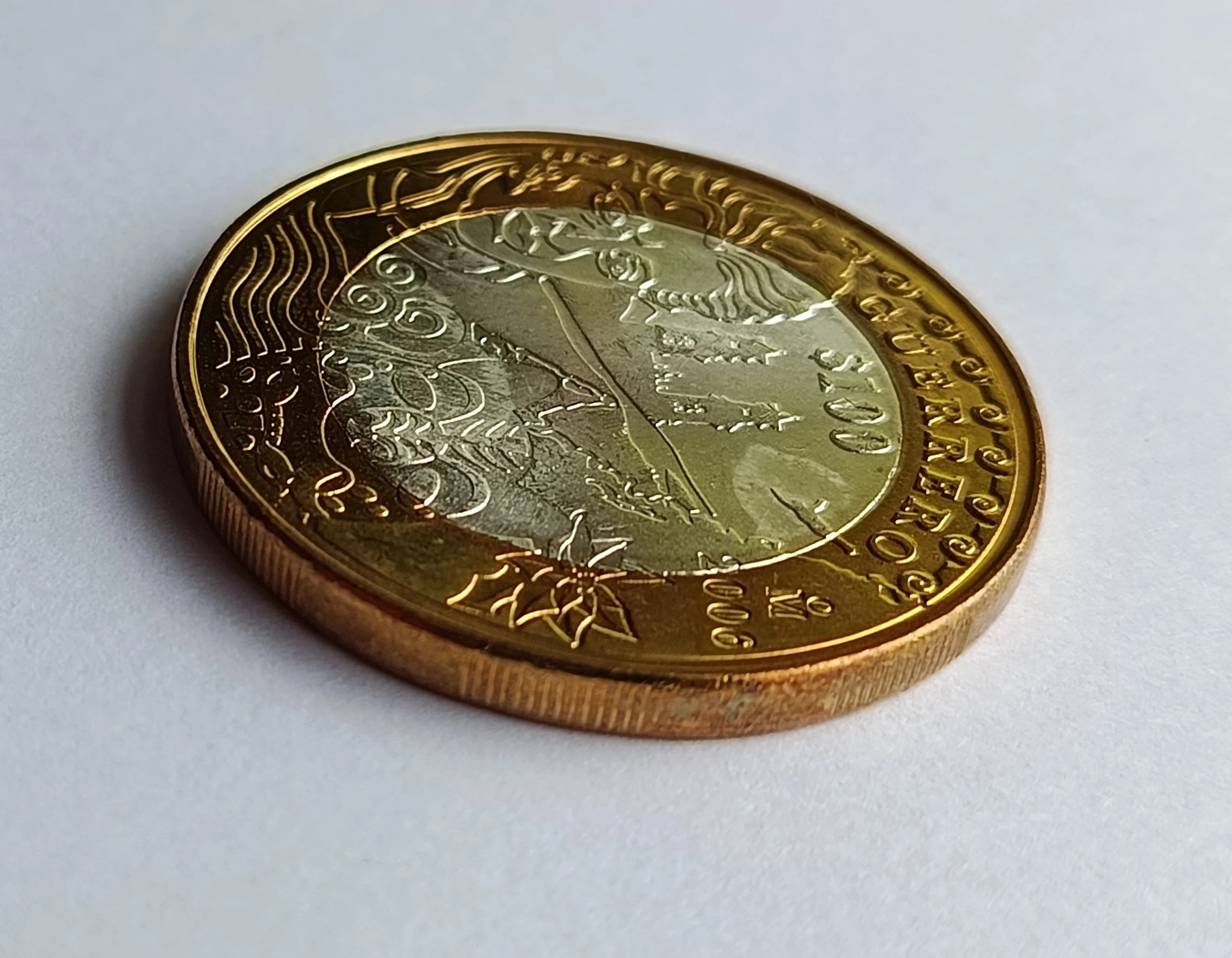 Moneda de $100 Pesos Guerrero (2006) – Serie Estados de la República (Fase 2) - Condición: Usada, en buen estado. - Imagen 8