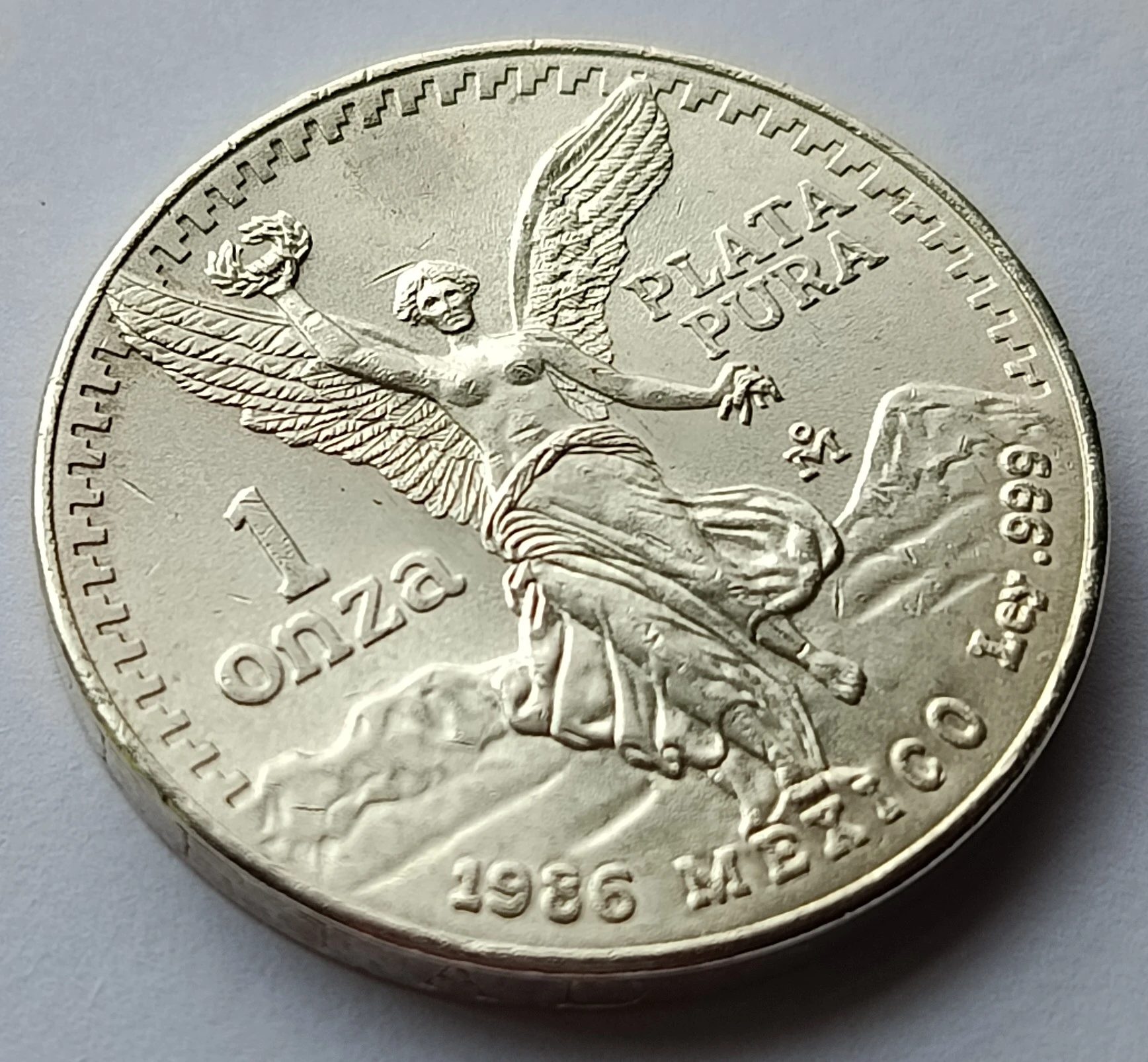 1 Onza Plata Libertad "Gordita" Ley 0.999 - Año 1986 - Condición Usada - Imagen 3