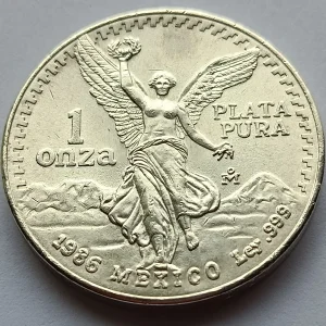 1 Onza Plata Libertad "Gordita" Ley 0.999 - Año 1986 - Condición Usada